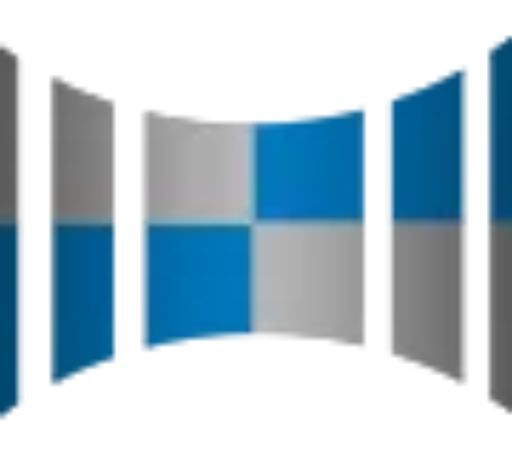 A blue and white checkered pattern in the middle of a room.