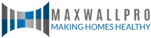 A black background with the words maxwell making homes in blue.