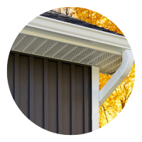 A close up of the gutter on a house