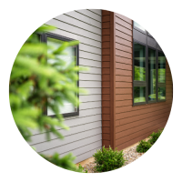 A close up of the side of a house